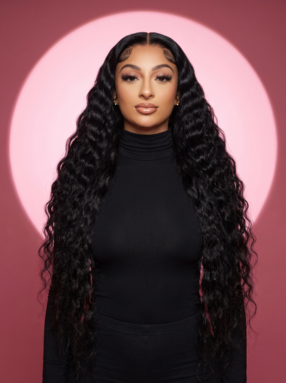 Crimped lace wig