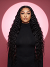 Crimped lace wig