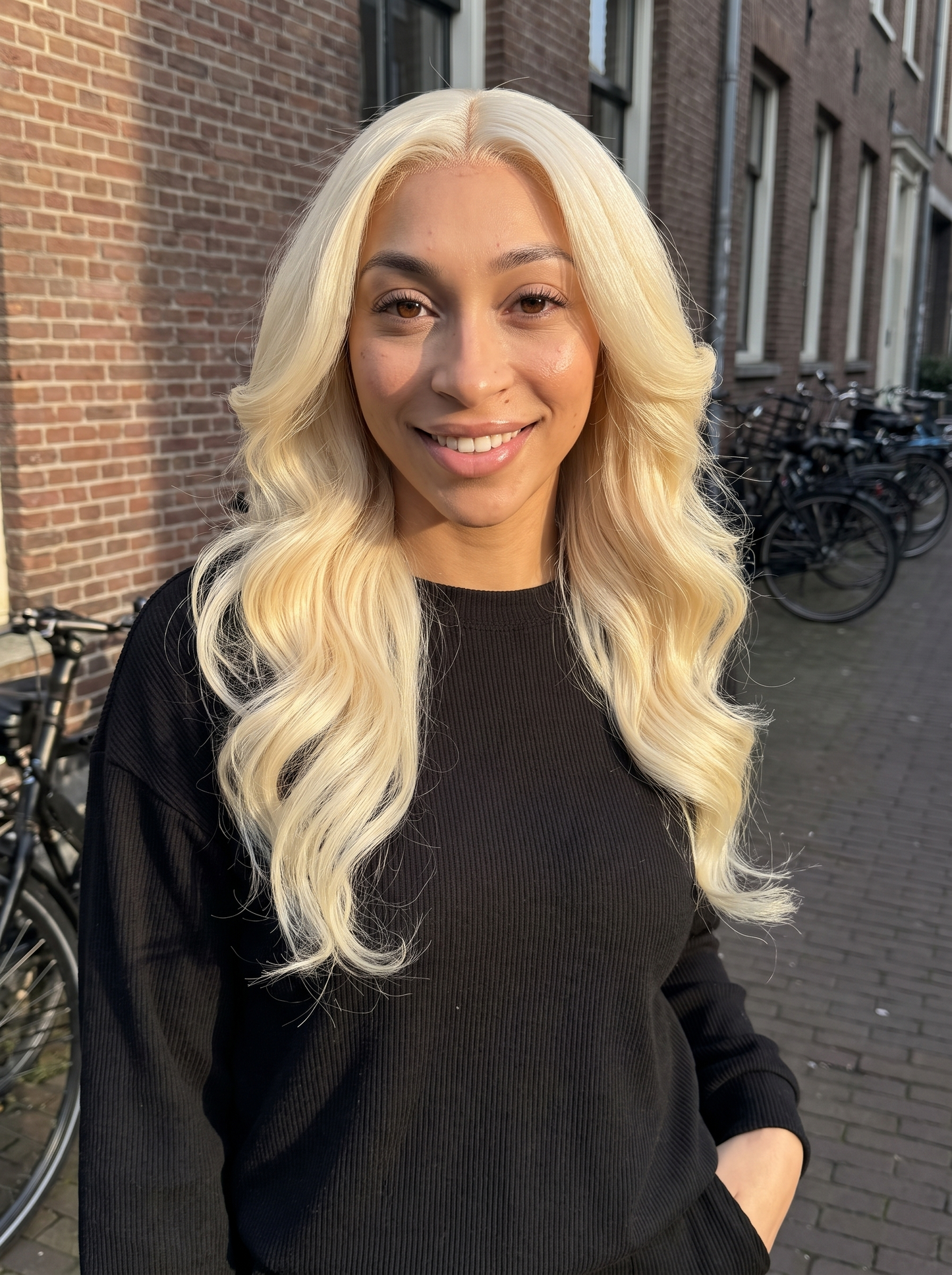 Blonde T lace wig