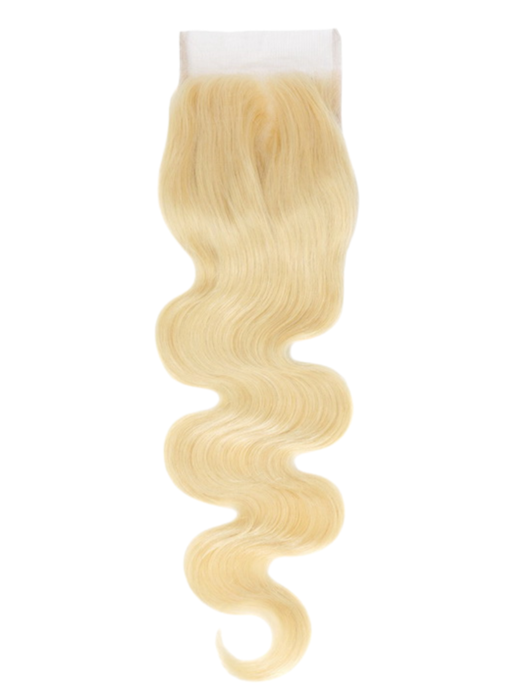 Blonde wavy lace closure hair piece with soft S-shaped waves