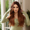 Long Auburn Loose Curl Synthetic Blend Wig