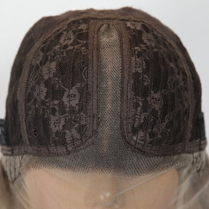 28" Long Golden Blonde Curly Synthetic Blend Wig