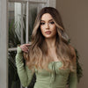Curly Light Brown and Blonde with Icy Highlights Wig – Synthetic Blend