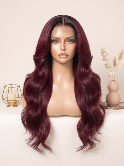 Cleo burgundy lace wig