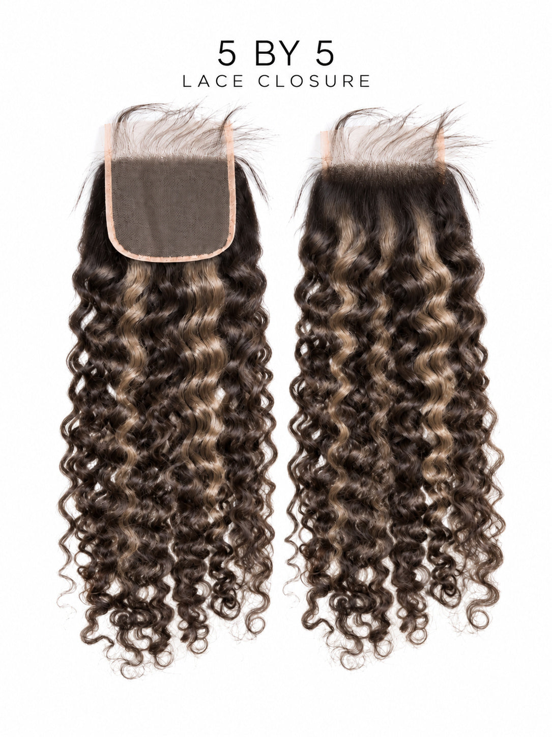 5x5 HD lace closure hairpiece with tight curly curls and lace base