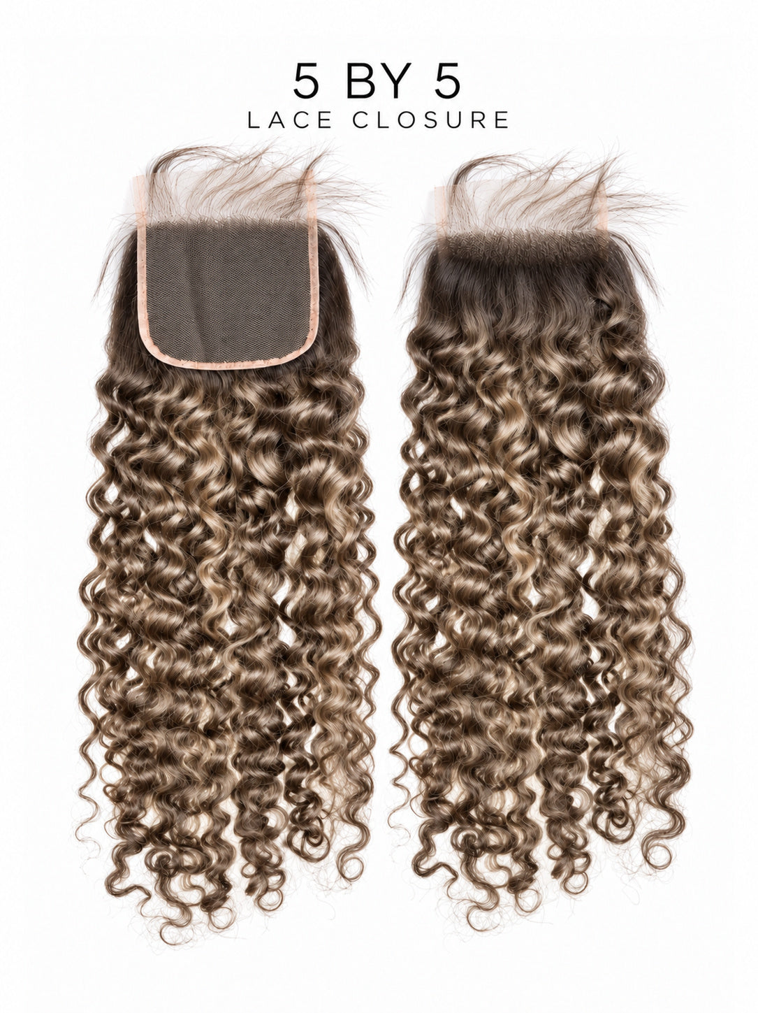 5x5 HD lace closure hairpiece with tight curly curls and lace base