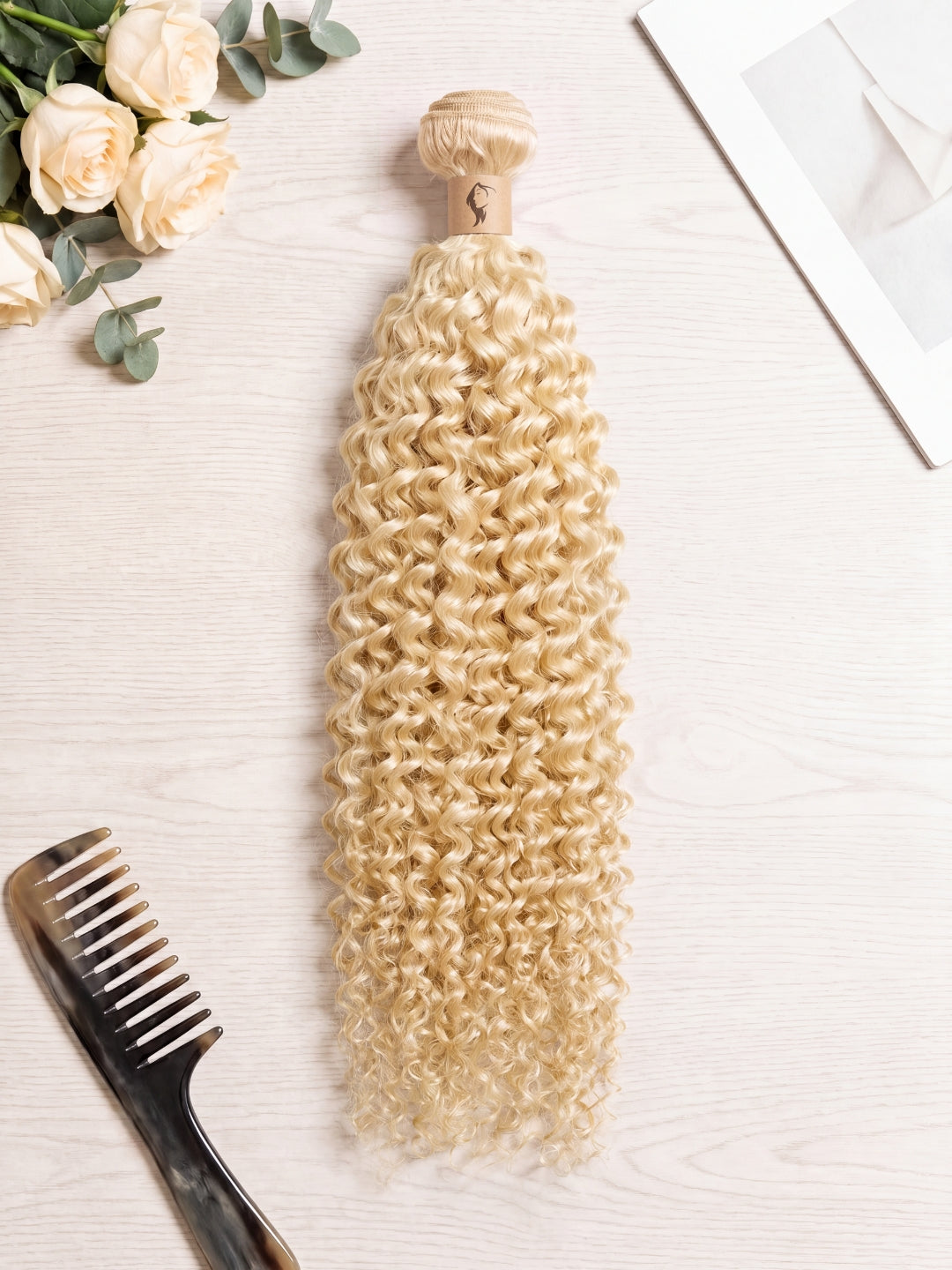 613 blonde bundle, curly texture, 613 blonde