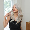Ashy Blonde Curtain Bangs Synthetic Blend Wig