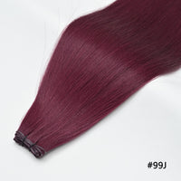 Straight tape-in extensions (#99J) with flat tape end