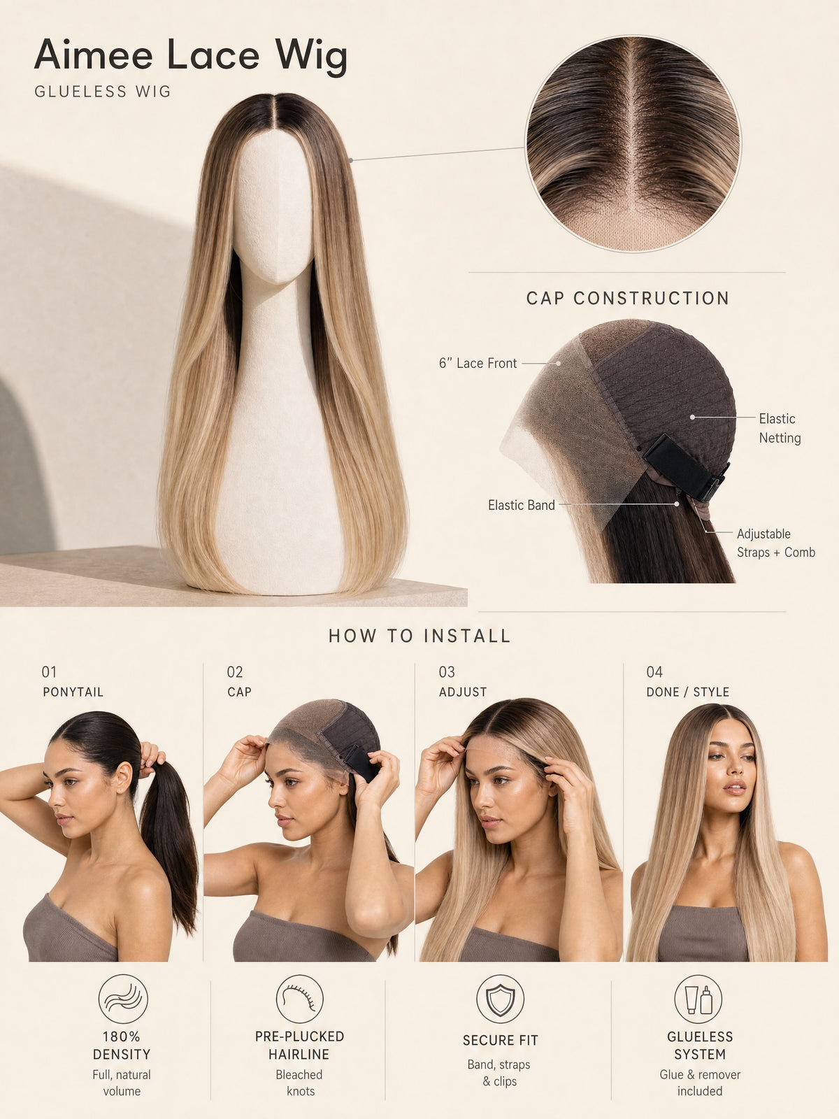 Aimee glueless Wig
