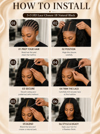 5×5 HD Lace Closure 1B Natural Black