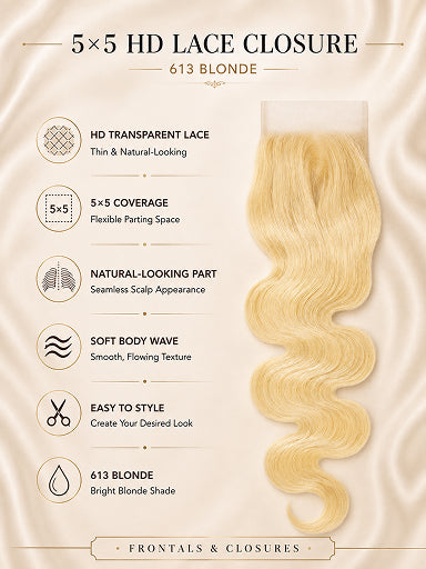 5×5 HD Lace Closure 613 Blonde