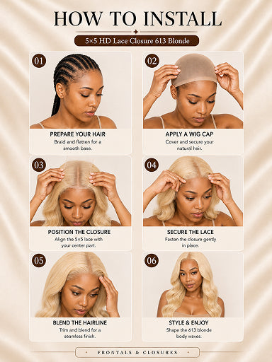 5×5 HD Lace Closure 613 Blonde