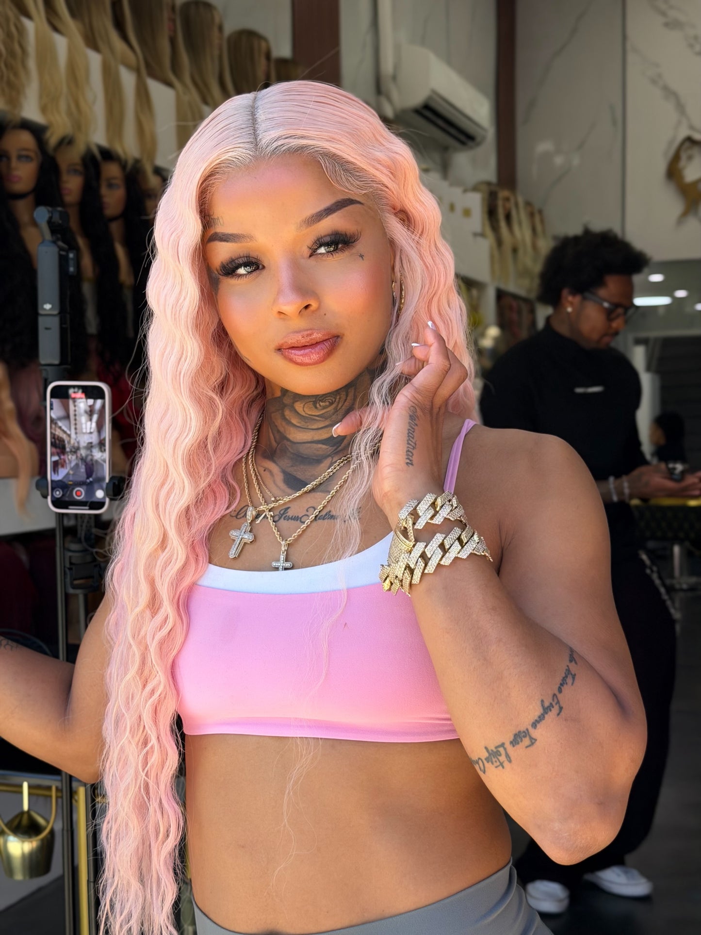 Rock Pink Lace Wig