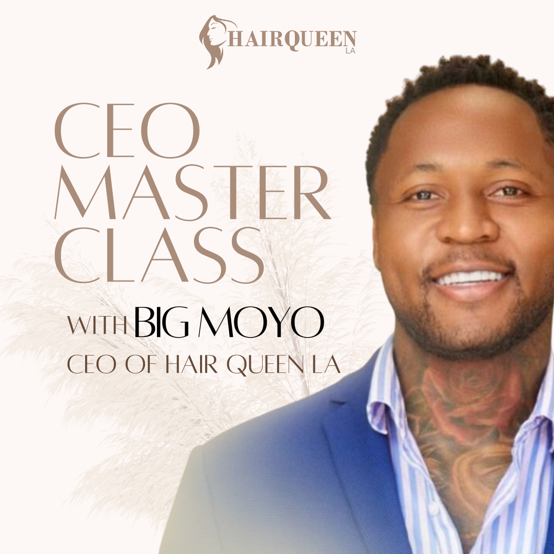 CEO master class promo card with smiling man in blue blazer