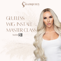 Long blonde wavy glueless wig, side-swept style