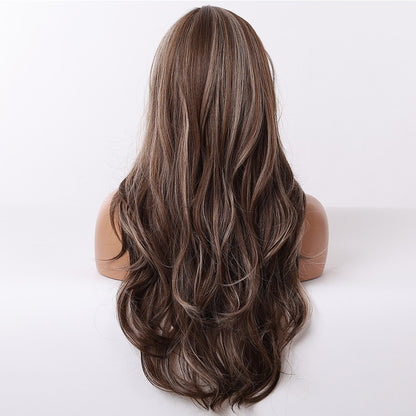 Synthetic Blend Sunlit Chestnut Highlight Wig