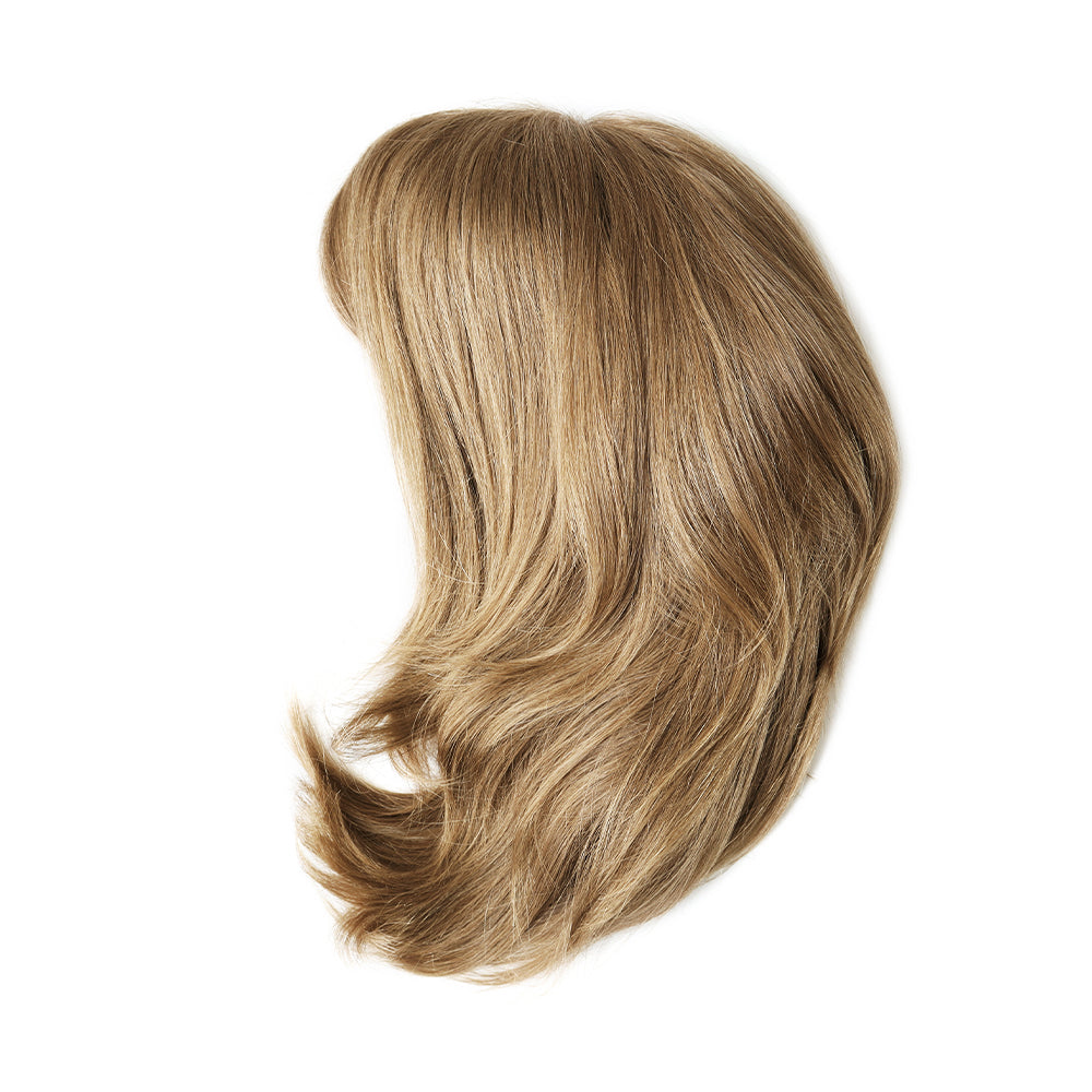 Light blonde wavy wig with side-swept layers