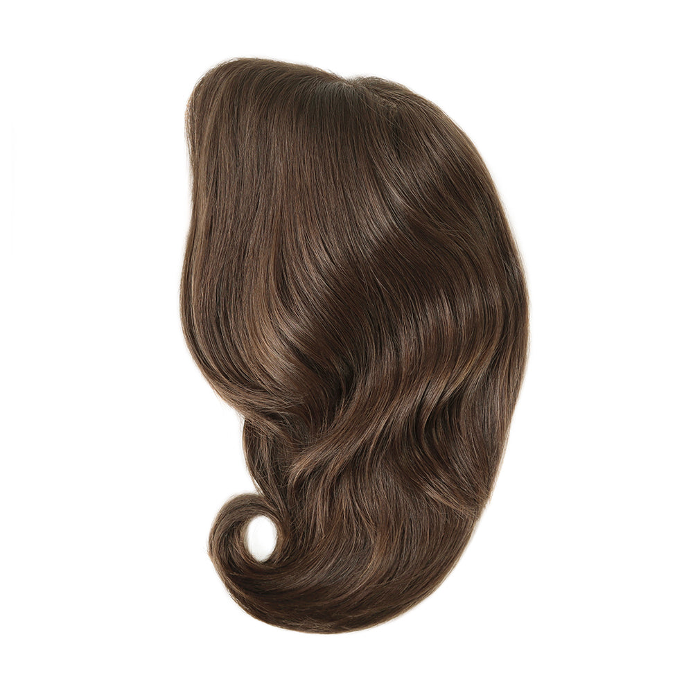 Brown New Injection Lace with 1" French Lace Front Jewish Wig
