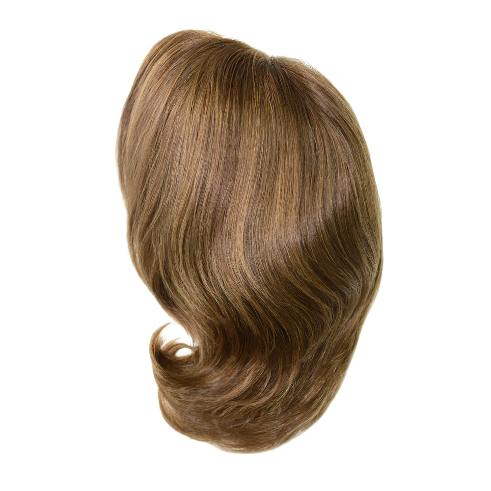 French Lace Front Brown Highlighted Medical Wig, Fine Mono Top & Fine Mesh Base