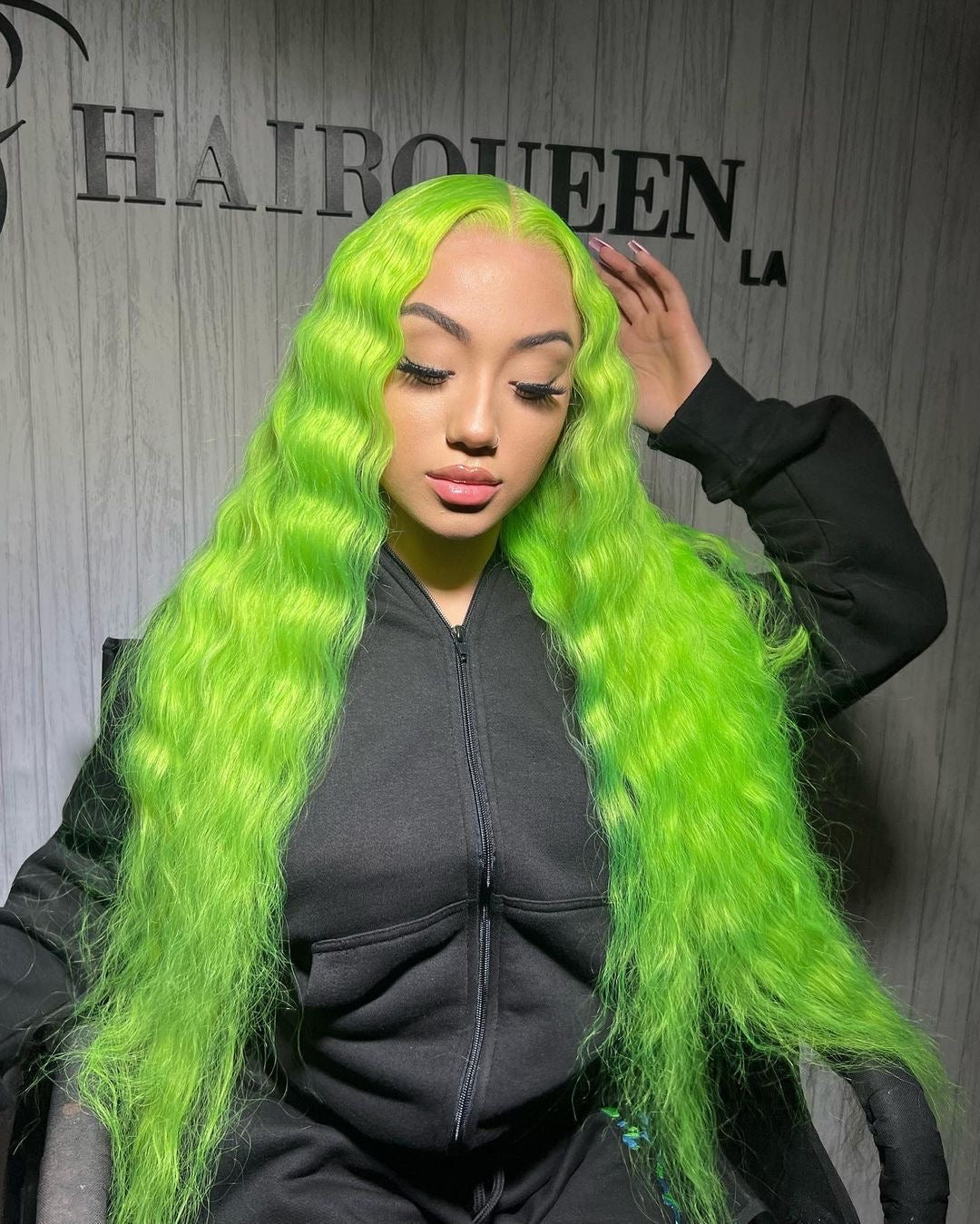 Lime Lace Wig