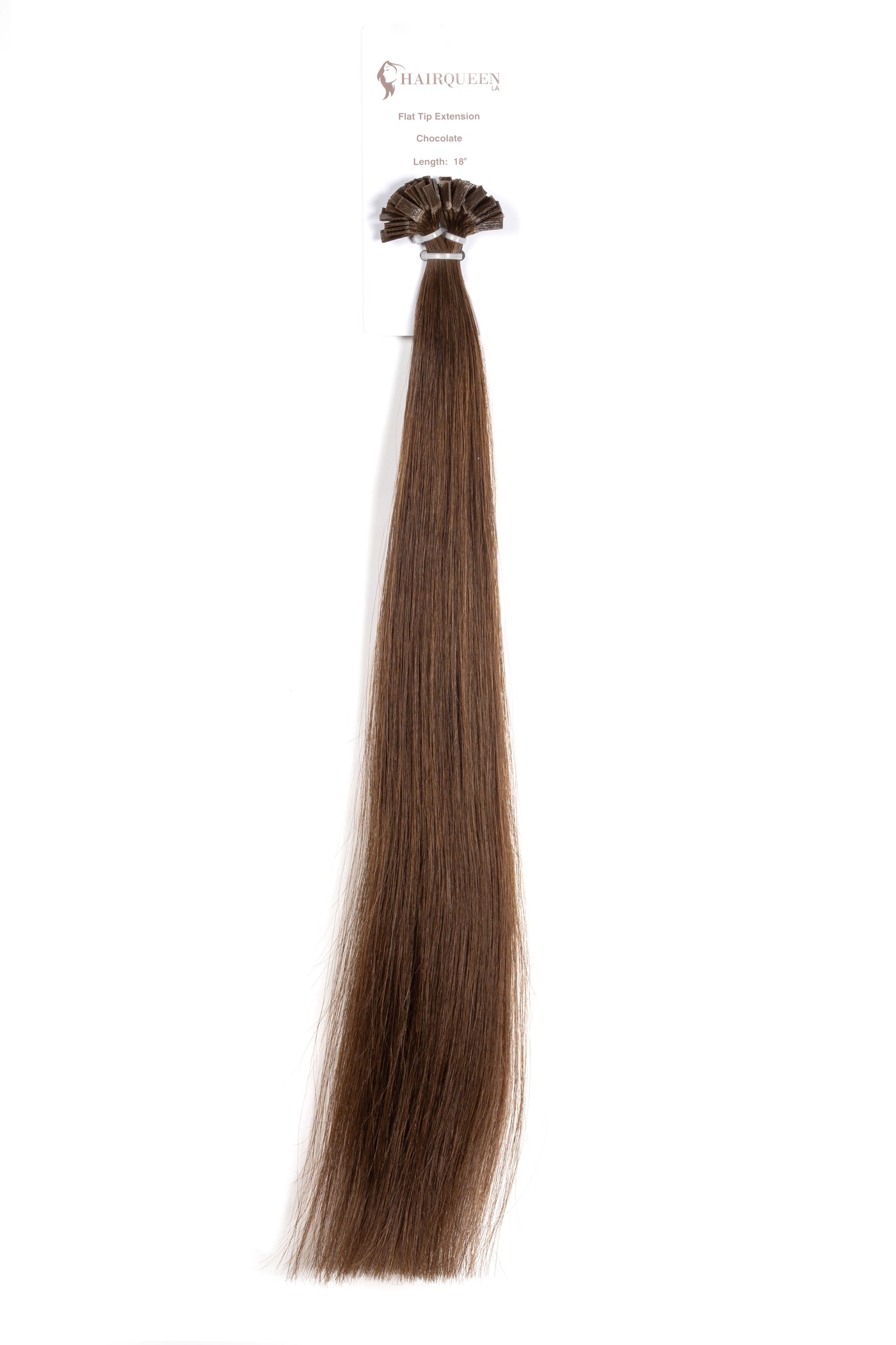 Chocolate brown hair extension strand with small clip bundle