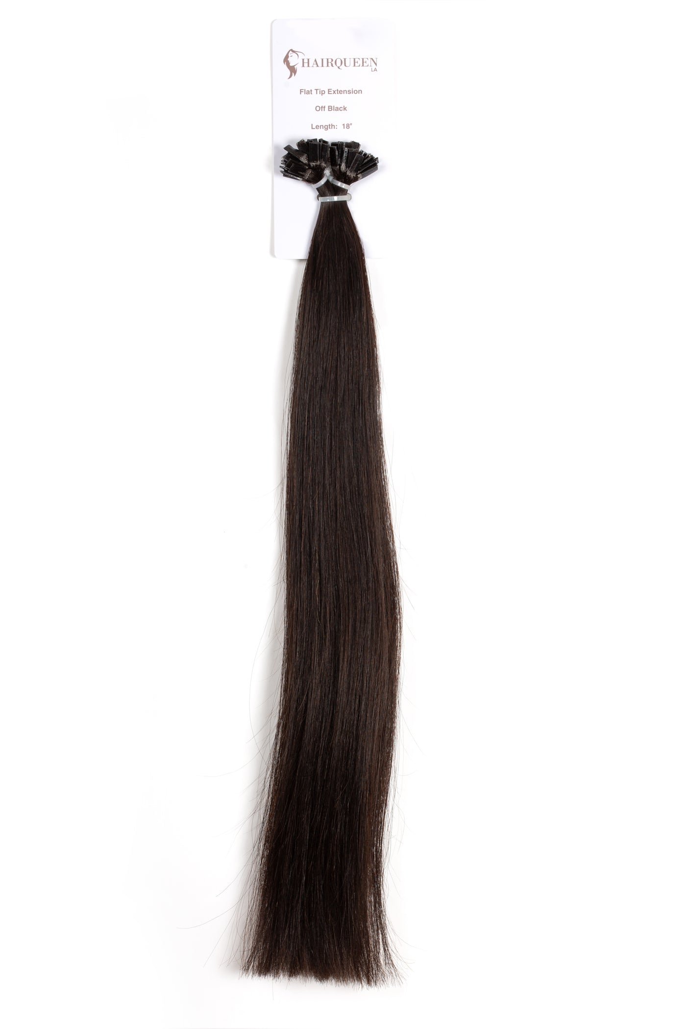 Off-black k-tip hair extension bundle, straight long strand