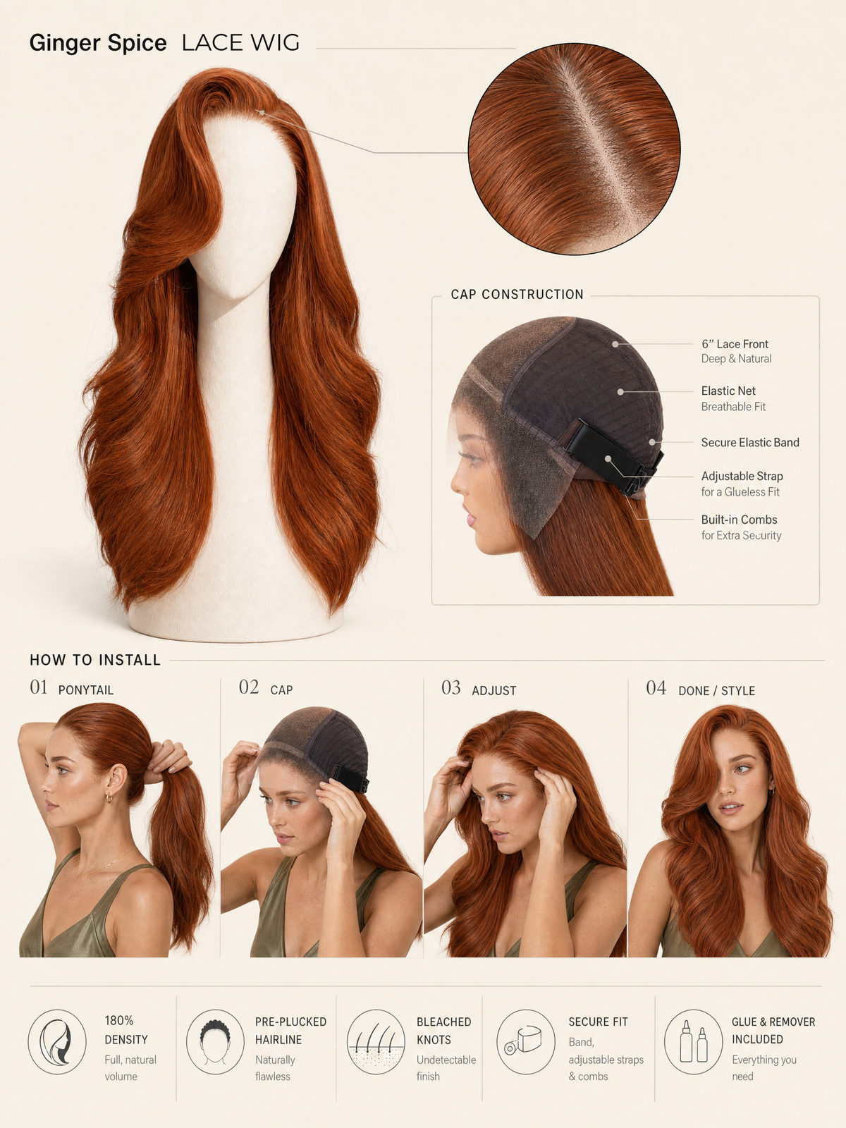 Ginger Spice Lace Wig