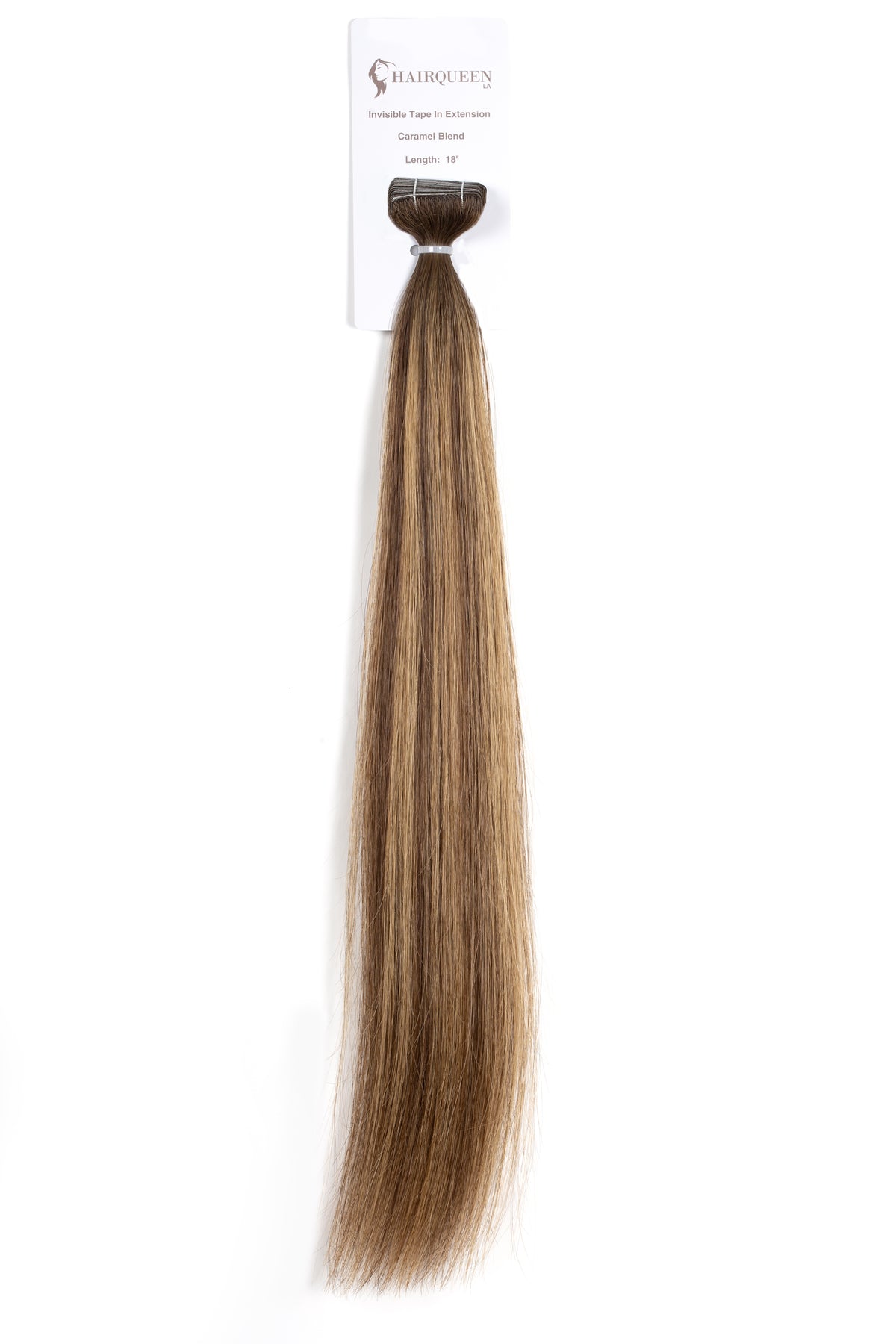 Caramel blend tape-in hair extension weft bundle, long straight strands