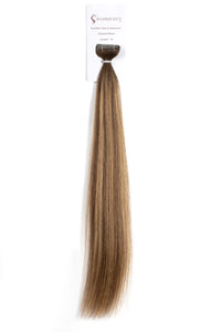 Caramel blend tape-in hair extension weft bundle, long straight strands