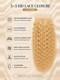 5×5 HD Lace Closure 613 Blonde