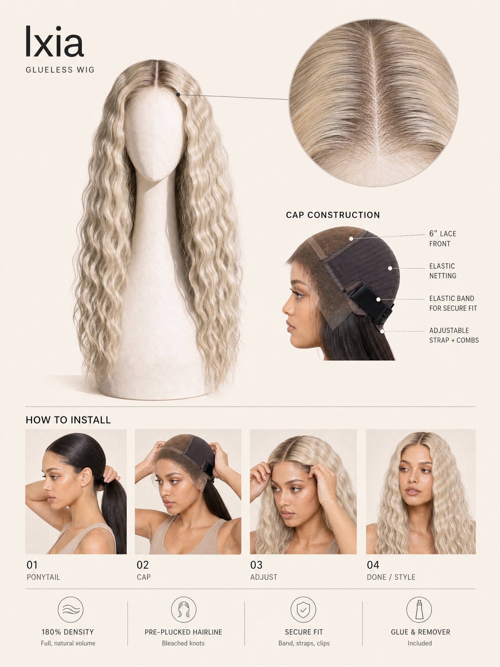 Ixia glueless wig