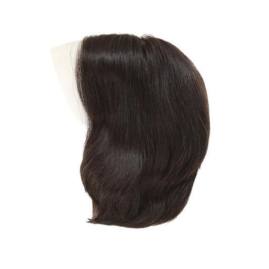 Black European Virgin French Lace 4"4" Jewish Silk Top Kosher Sheitel Wig