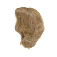 Light blonde sheitel hairpiece with wavy bob texture and volume