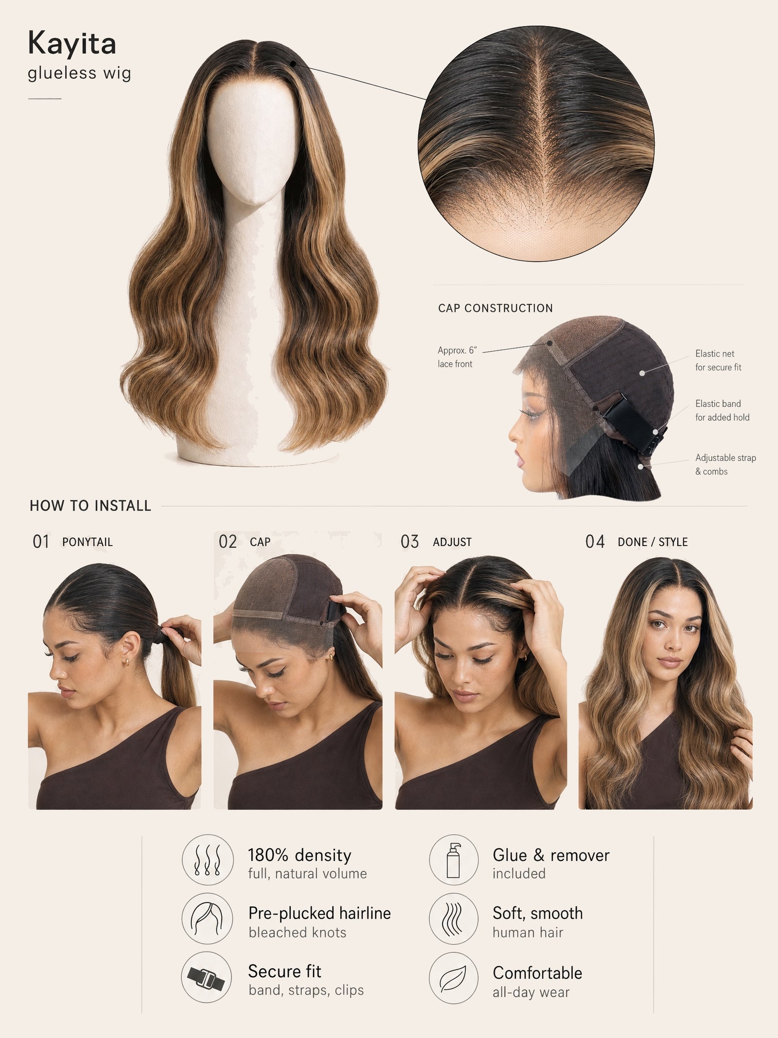 Kayita glueless wig