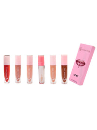 Lip kit with multiple lip gloss tubes and a pink Lip Kit box