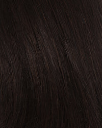 Off-black hair strand close-up with fine, smooth texture