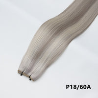 Tape-in hair extension in P18/60A platinum blonde straight bundle with tape tabs