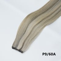 Tape-in hair extension in P9/60A cool blonde straight bundle with tape tabs