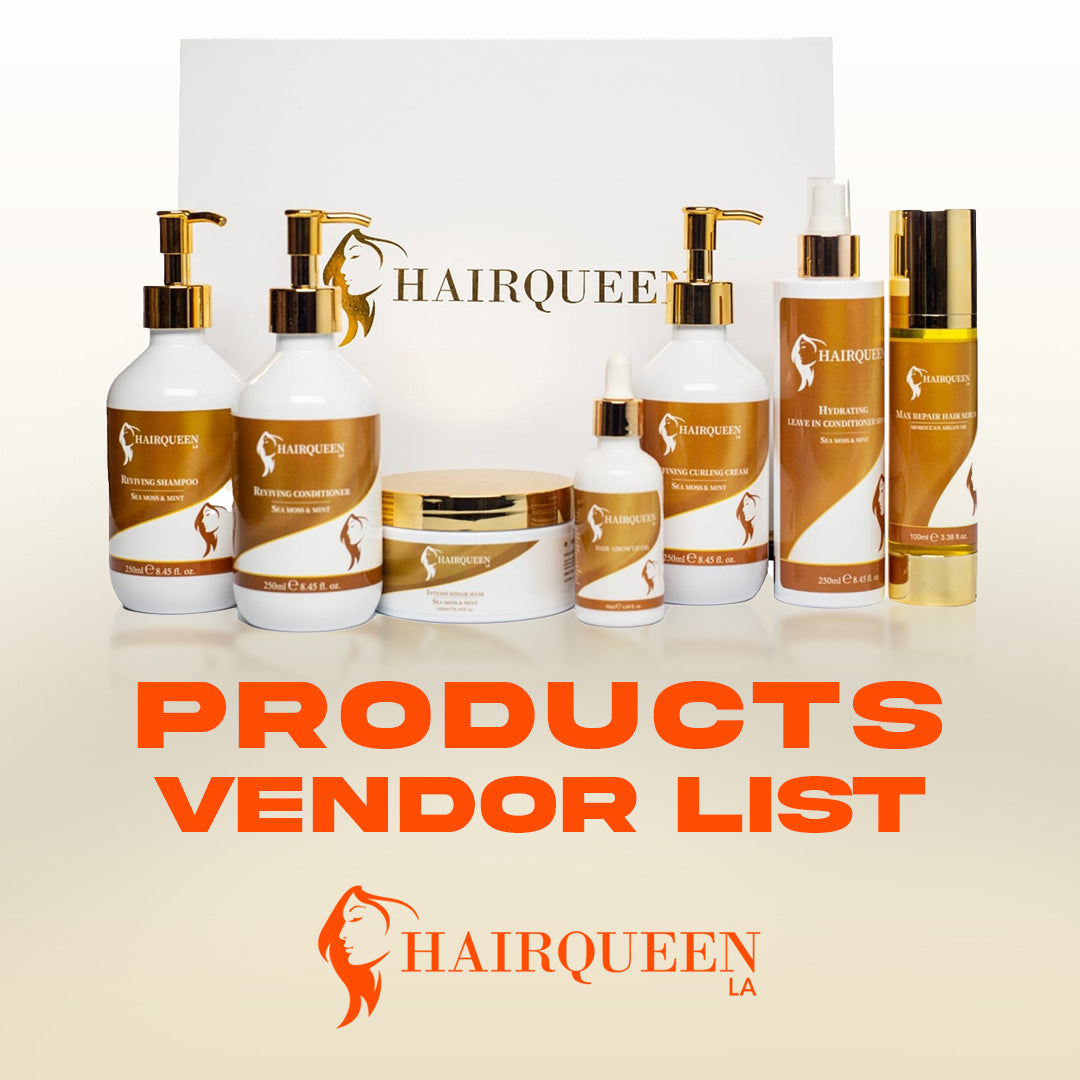 Hair care bottles and jars set with gold pump caps and seal lids