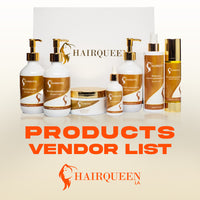 Hair care bottles and jars set with gold pump caps and seal lids