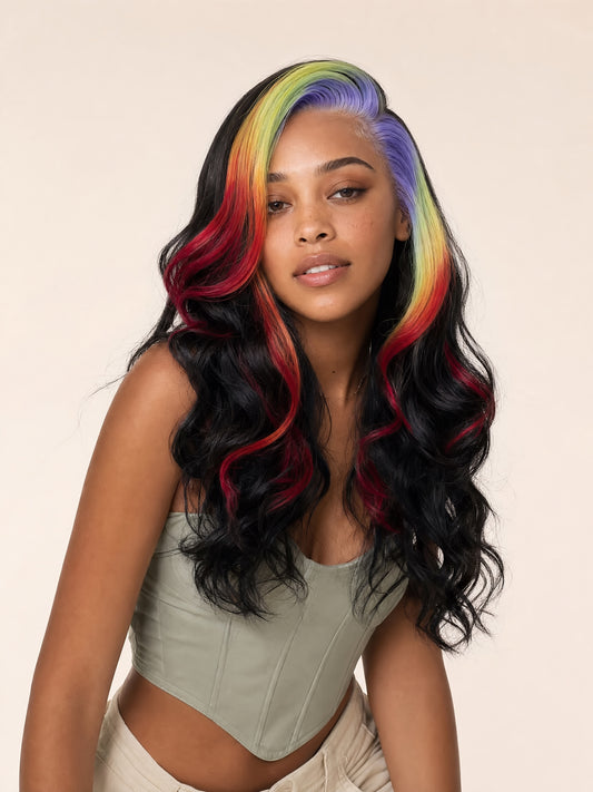 Rainbow Rock Lace Wig