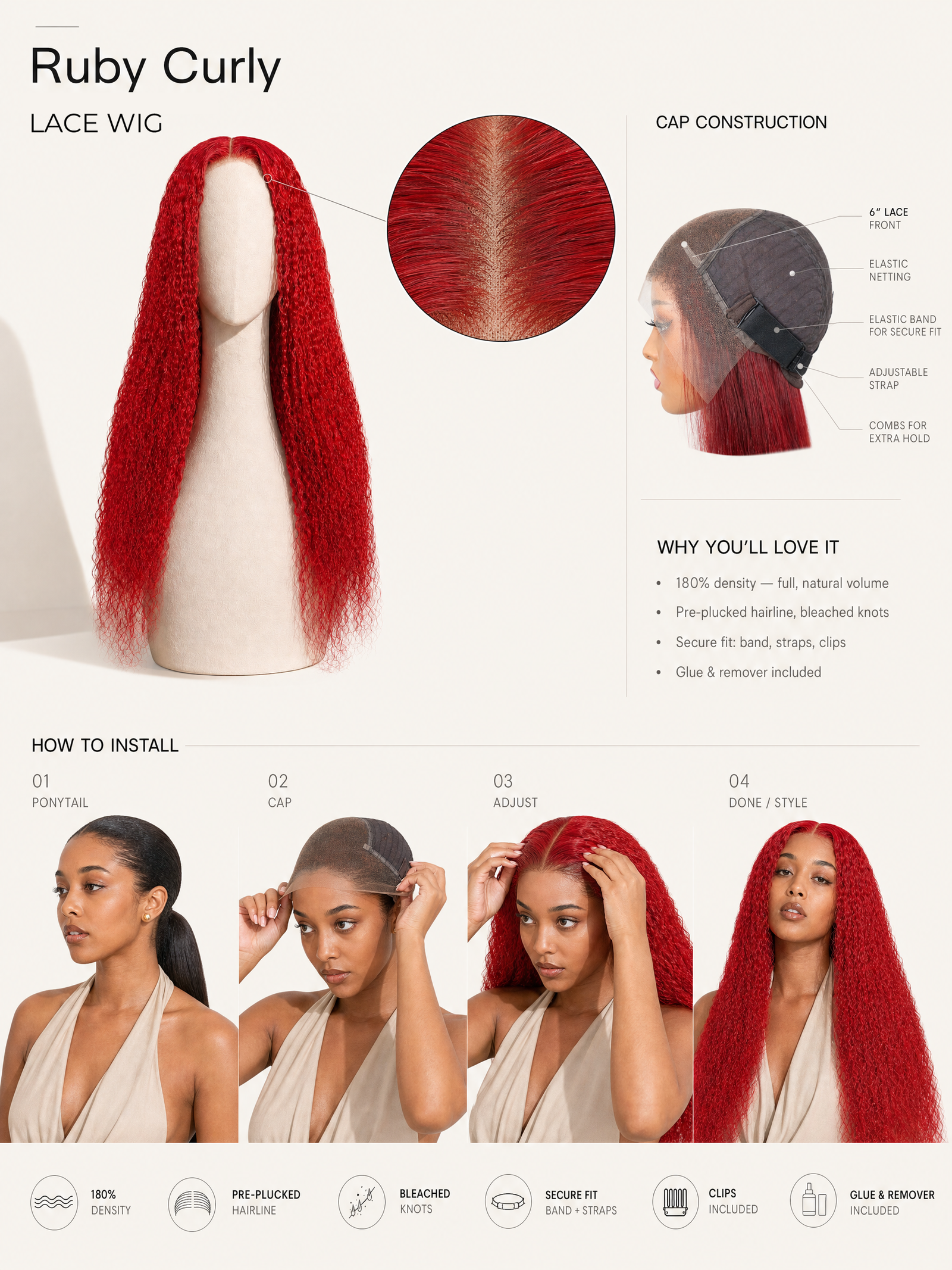 Ruby Curly Lace Wig