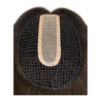 Integration net with silk top topper, black mesh with beige U-shaped silk panel