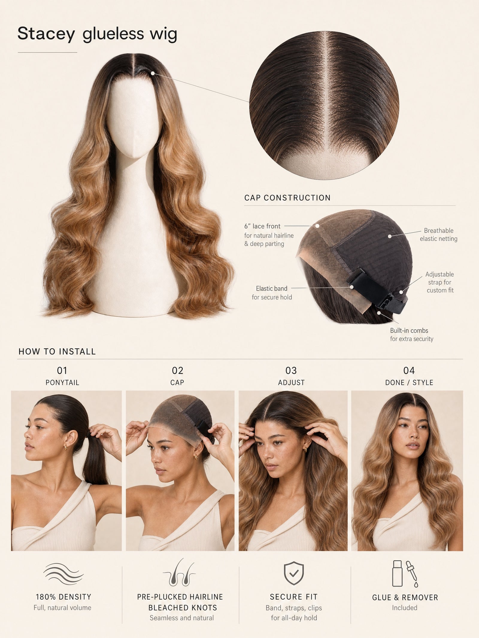 Stacey glueless wig