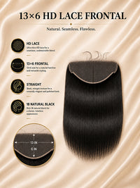 13×6 HD Lace Frontal 1B Natural Black