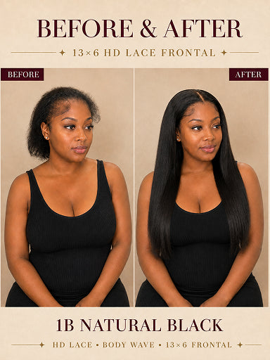 13×6 HD Lace Frontal 1B Natural Black