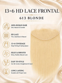 13×6 HD Lace Frontal #613 Blonde
