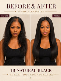 5×5 HD Lace Closure 1B Natural Black