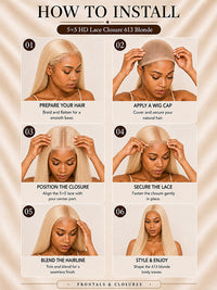 5×5 HD Lace Closure 613 Blonde